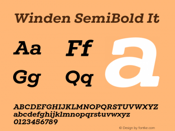 Winden SemiBold It Version 1.000;hotconv 1.0.109;makeotfexe 2.5.65596 Font Sample