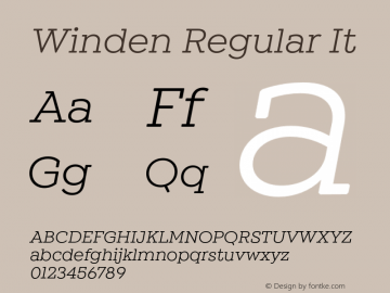 Winden Regular It Version 1.000;hotconv 1.0.109;makeotfexe 2.5.65596 Font Sample