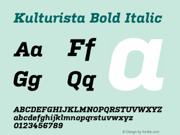 Kulturista Bold Italic Version 1.100;hotconv 1.0.109;makeotfexe 2.5.65596 Font Sample