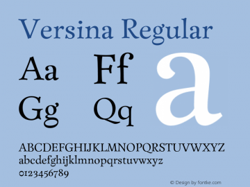 Versina Regular Version 1.000;hotconv 1.0.109;makeotfexe 2.5.65596 Font Sample