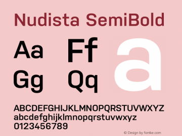 Nudista SemiBold Version 1.100;hotconv 1.0.109;makeotfexe 2.5.65596图片样张