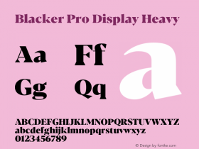 Blacker Pro Display Heavy Version 1.000;hotconv 1.0.109;makeotfexe 2.5.65596 Font Sample