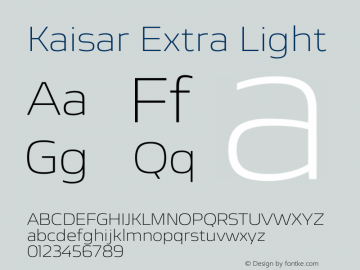 Kaisar-ExtraLight Version 1.000 | wf-rip DC20200605 Font Sample