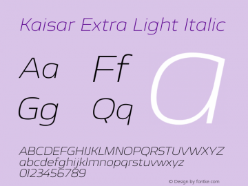 Kaisar-ExtraLightItalic Version 1.000 | wf-rip DC20200605图片样张