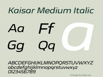 Kaisar-MediumItalic Version 1.000 | wf-rip DC20200605 Font Sample