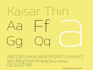 Kaisar-Thin Version 1.000 | wf-rip DC20200605 Font Sample