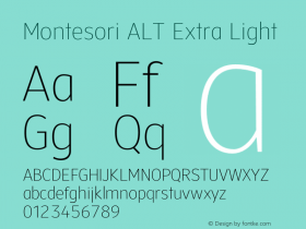 Montesori ALT Extra Light Version 1.010 | wf-rip DC20200605 Font Sample