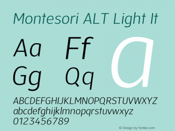 Montesori ALT Light It Version 1.010 | wf-rip DC20200605 Font Sample