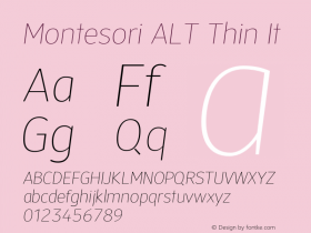 Montesori ALT Thin It Version 1.010 | wf-rip DC20200605 Font Sample