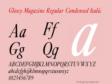 Glossy Magazine Regular Condensed Italic Version 1.000 | wf-rip DC20200520图片样张