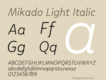 Mikado Light Italic 2.000 | wf-rip DC20200430图片样张