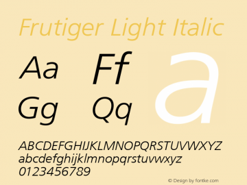 Frutiger Light Italic 1.000; 01-24-94图片样张