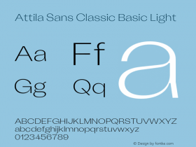 Attila Sans Classic Basic Light Version 1.200;hotconv 1.0.109;makeotfexe 2.5.65596 Font Sample