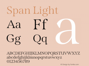 Span Light Version 1.000 | wf-rip DC20200110 Font Sample