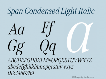 Span Condensed Light Italic Version 1.000 | wf-rip DC20200110图片样张