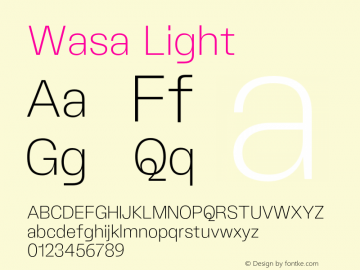 Wasa Light Version 1.000;hotconv 1.0.109;makeotfexe 2.5.65596图片样张