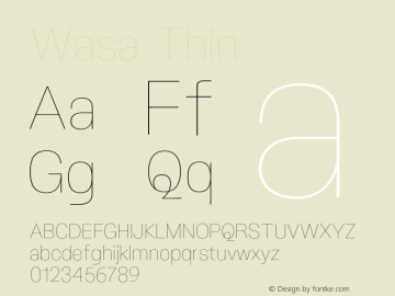 Wasa Thin Version 1.000;hotconv 1.0.109;makeotfexe 2.5.65596 Font Sample