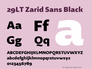 29LT Zarid Sans Black Version 2.000;hotconv 1.0.109;makeotfexe 2.5.65596 Font Sample