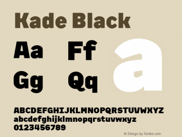 Kade-Black Version 2.000 | wf-rip DC20190805 Font Sample