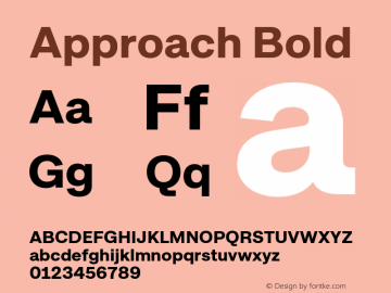 Approach Bold Version 1.000;PS 1.0;hotconv 1.0.88;makeotf.lib2.5.647800 Font Sample