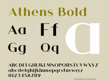 Athens-Bold Version 1.000 | wf-rip DC20190520 Font Sample