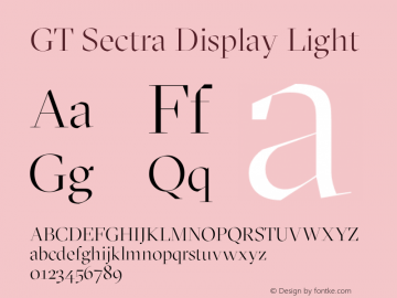 GT Sectra Display Light Version 3.002;PS 003.002;hotconv 1.0.88;makeotf.lib2.5.64775 Font Sample