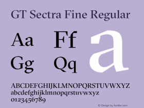 GT Sectra Fine Regular Version 3.002;PS 003.002;hotconv 1.0.88;makeotf.lib2.5.64775 Font Sample