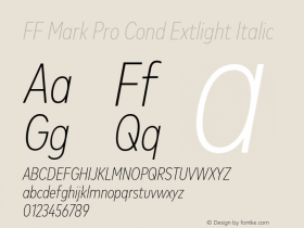 FFMarkProCondExtlight-Italic Version 7.504; 2015; Build 1021图片样张