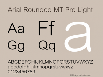Arial Rounded MT Pro Light Version 1.100图片样张