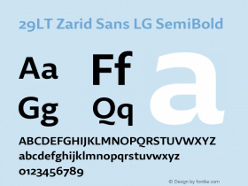 29LT Zarid Sans LG SemiBold Version 1.001图片样张