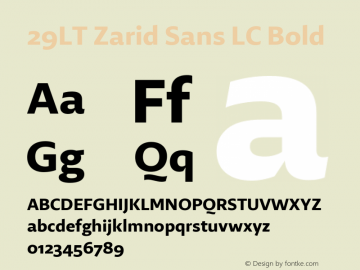 29LT Zarid Sans LC Bold Version 1.001 Font Sample