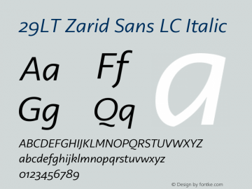 29LT Zarid Sans LC Slanted Version 1.001图片样张