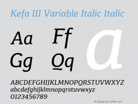 Kefa III Variable Italic Version 1.000图片样张