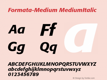 Formata-Medium MediumItalic Version 1.00图片样张