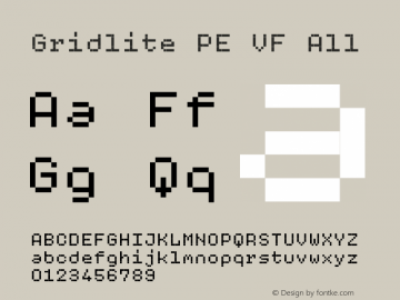 Gridlite PE VF All Version 1.000 Font Sample