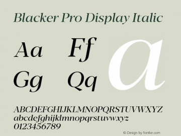 Blacker Pro Display Italic Version 1.000图片样张