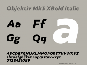 Objektiv Mk3 XBold Italic Version 2.001 | w-rip DC20200620图片样张