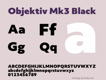 Objektiv Mk3 Black Version 2.001 | w-rip DC20200620 Font Sample