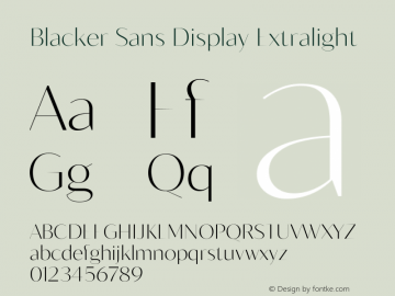 Blacker Sans Display Extralight Version 1.000图片样张