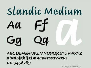 Slandic Medium Version 1.000 Font Sample