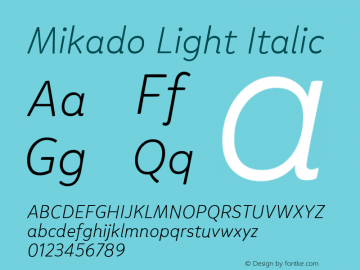 Mikado Light Italic 2.000 | wf-rip DC20200430图片样张