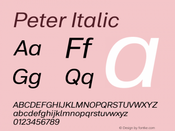 Peter Italic Version 1.003图片样张