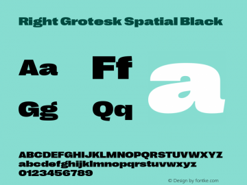 Right Grotesk Spatial Black Version 1.001 Font Sample