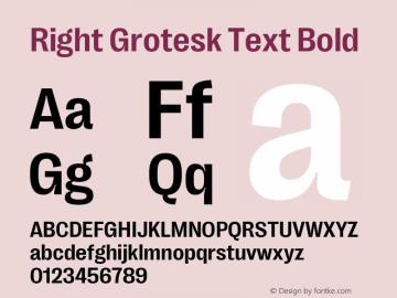 Right Grotesk Text Bold Version 1.001 Font Sample