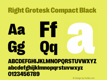 Right Grotesk Compact Black Version 1.001 Font Sample