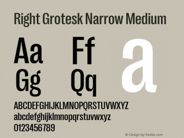 Right Grotesk Narrow Medium Version 1.001图片样张