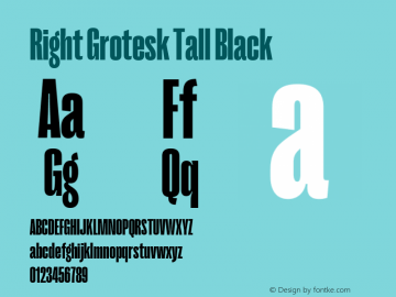 Right Grotesk Tall Black Version 1.001图片样张