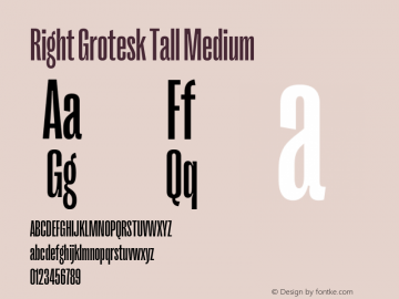 Right Grotesk Tall Medium Version 1.001图片样张