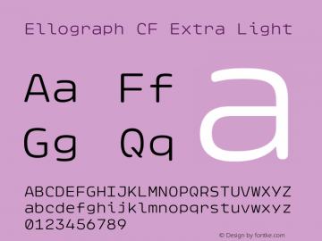 Ellograph CF Extra Light Version 1.000 Font Sample