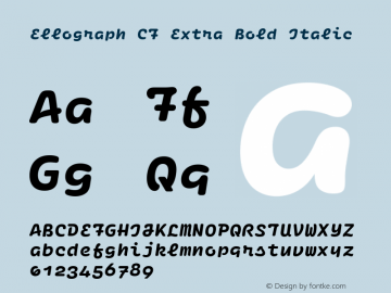 Ellograph CF Extra Bold Italic Version 1.000图片样张